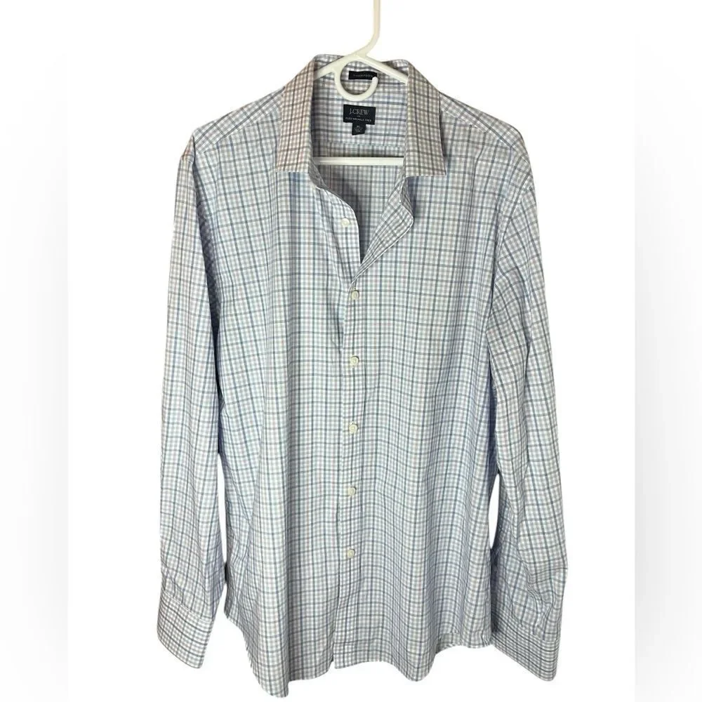 J.CREW THOMPSON FLEX WRINKLE FREE BUTTON UP MENS‎ SIZE XL